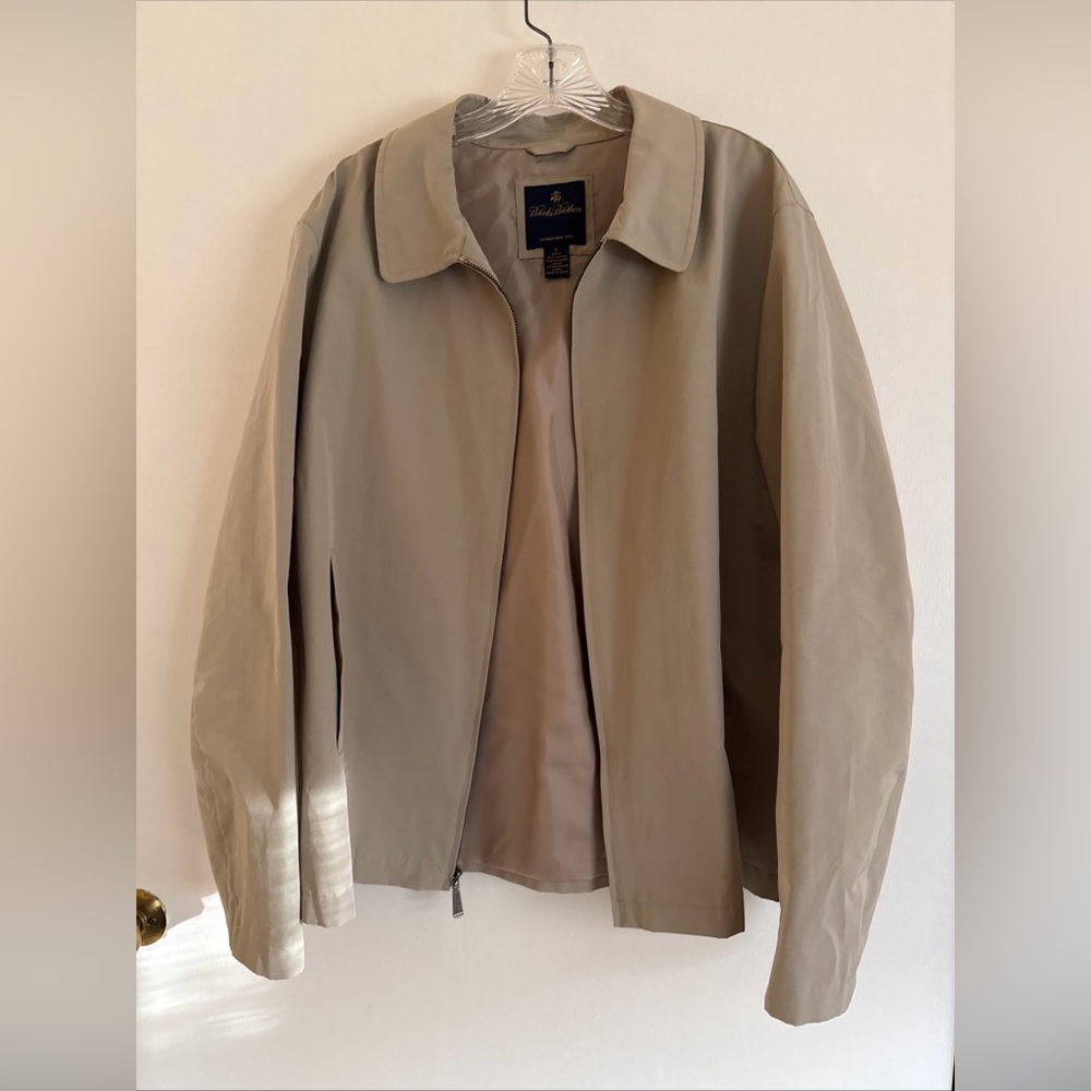 Vintage Brooks Brothers Cotton polyester Rain Jacket  Mens Khaki